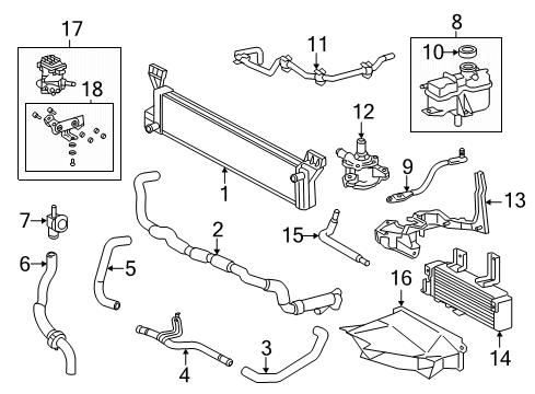 2017 Toyota Highlander Inverter Cooling Components, Trans Oil Cooler Diagram