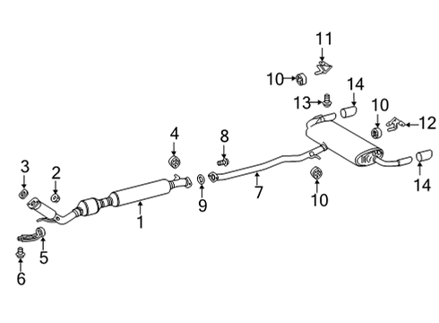 2023 Toyota RAV4 Prime Exhaust Components Diagram