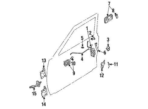 1994 Toyota Pickup Lock & Hardware Diagram