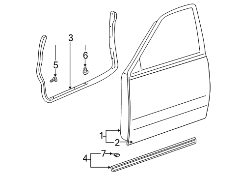 2005 Toyota Sequoia Front Door Diagram