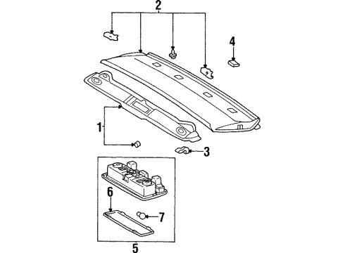 1996 Toyota Supra Interior Trim - Roof Diagram 1 - Thumbnail