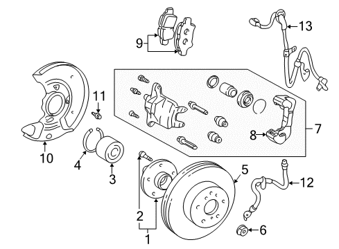 2002 Toyota Prius Front Brakes Diagram