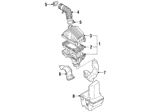 1989 Toyota Corolla Upper Cover Diagram for 17705-15140