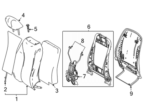 2017 Toyota Mirai Driver Seat Components Diagram 1 - Thumbnail