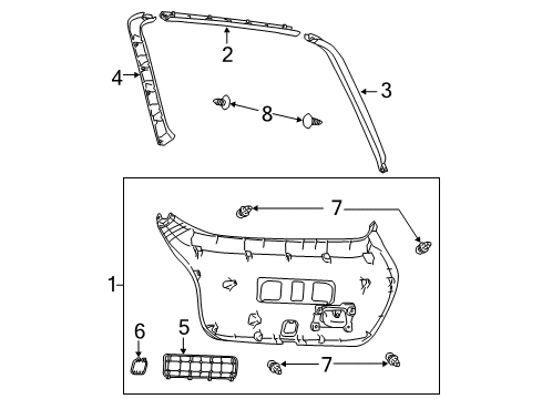 2013 Scion tC Interior Trim - Lift Gate Diagram
