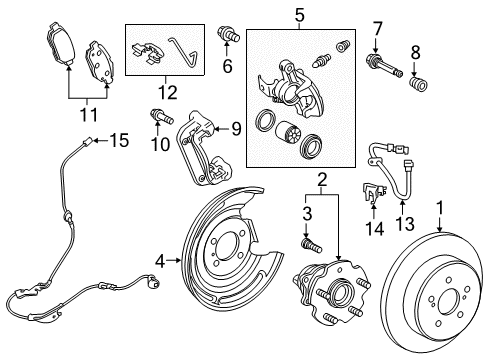 2017 Toyota Corolla iM Caliper Mount, Rear Diagram for 47821-12240