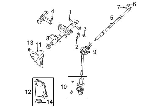 2002 Toyota Tacoma Steering Column & Wheel, Steering Gear & Linkage Diagram 4 - Thumbnail
