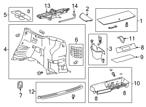 2017 Toyota Highlander Interior Trim - Rear Body Diagram
