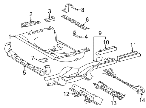 2014 Toyota RAV4 Rear Body - Floor & Rails Diagram 1 - Thumbnail