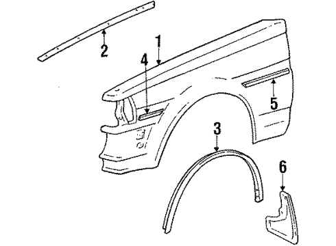 1988 Toyota Cressida Fender & Components Diagram