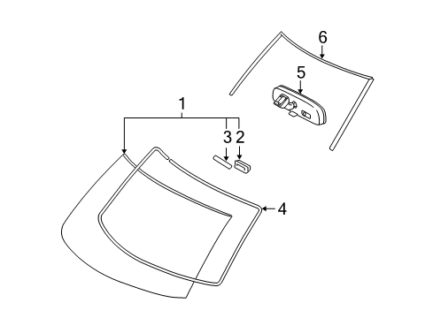 2015 Scion xB Windshield Glass, Reveal Moldings Diagram