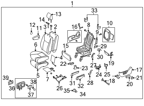 2007 Toyota Sienna Memory Module, Outer Diagram for 89430-AE010