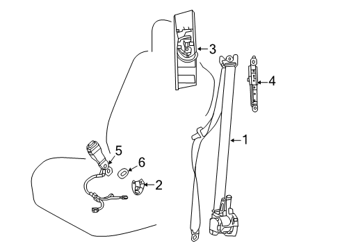 2021 Toyota Prius AWD-e Front Seat Belts Diagram