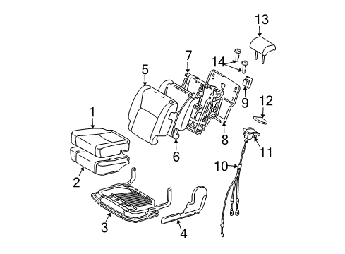 2005 Toyota Highlander Second Row Seats Diagram 4 - Thumbnail