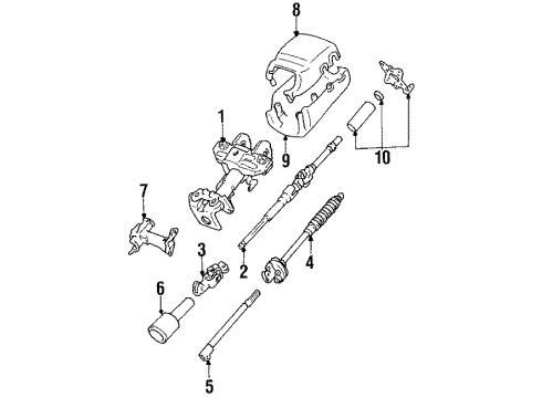 1990 Toyota Pickup Steering Column, Steering Wheel Diagram 2 - Thumbnail