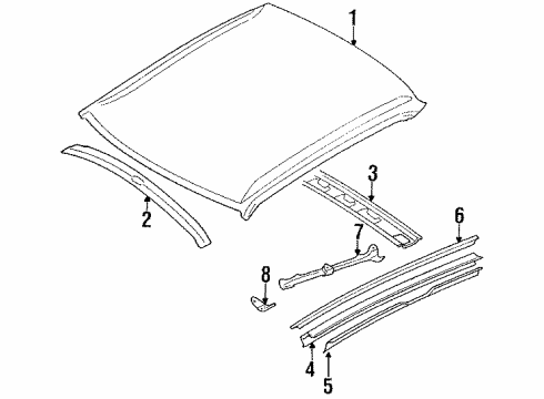 1990 Toyota Corolla Roof & Components Diagram 4 - Thumbnail