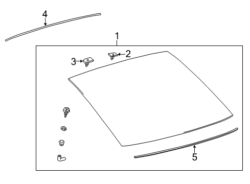 2013 Scion tC Lift Gate - Glass & Hardware Diagram