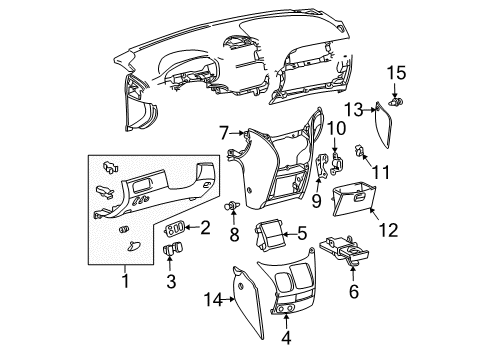 2008 Toyota Sienna Cluster & Switches, Instrument Panel Diagram 3 - Thumbnail