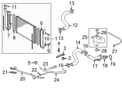 2009 Scion tC Radiator & Components Diagram