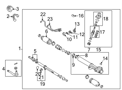 1999 Toyota Tacoma Outer Tie Rod, Driver Side Diagram for 45047-39175