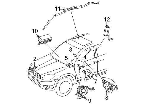 2010 Toyota RAV4 Air Bag Components Diagram
