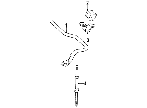 1998 Toyota T100 Stabilizer Bar & Components - Front Diagram 1 - Thumbnail