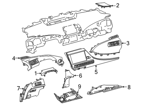 2018 Toyota Mirai Cluster & Switches, Instrument Panel Diagram 3 - Thumbnail