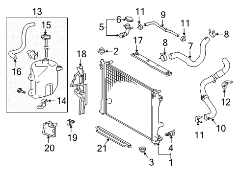 2018 Toyota Camry Radiator & Components Diagram 3 - Thumbnail
