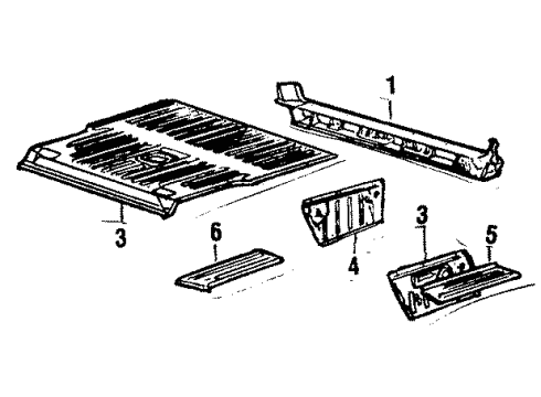 1985 Toyota Land Cruiser Floor Pan, Rear Diagram for 58311-90A05