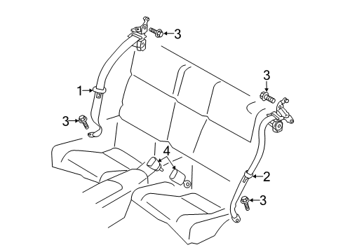 2016 Scion FR-S Rear Seat Belts Diagram