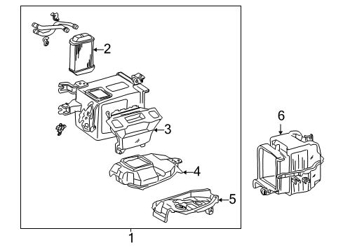 2001 Toyota Sienna Heater Core & Control Valve Diagram