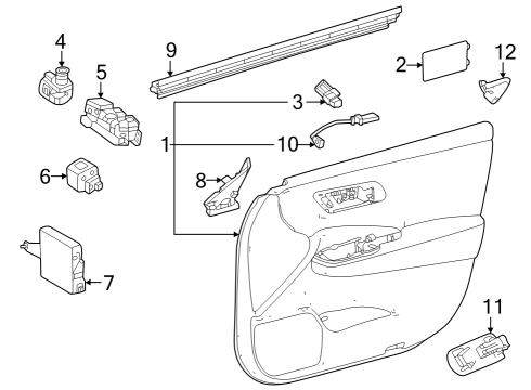 2023 Toyota Crown Interior Trim - Front Door Diagram