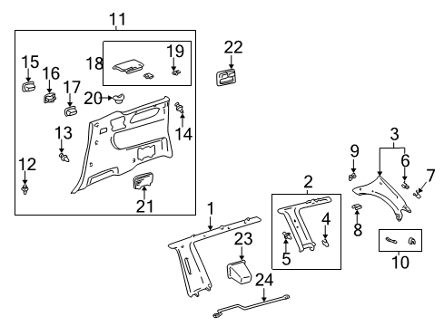 1998 Toyota Sienna Interior Trim - Side Panel Diagram 2 - Thumbnail