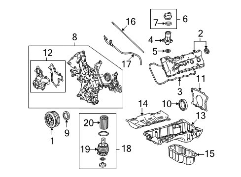 2008 Toyota Land Cruiser Engine Parts & Mounts, Timing, Lubrication System Diagram 1 - Thumbnail