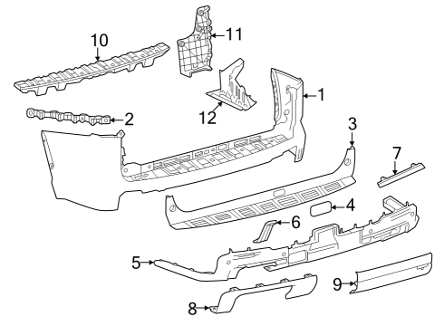 2024 Toyota Sequoia Bumper & Components - Rear Diagram