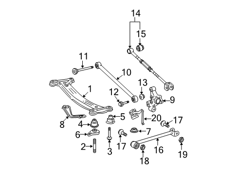 2012 Toyota Avalon Rear Suspension Components, Stabilizer Bar Diagram 1 - Thumbnail
