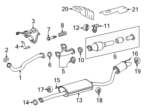 2014 Toyota Highlander Exhaust Components Diagram 3 - Thumbnail