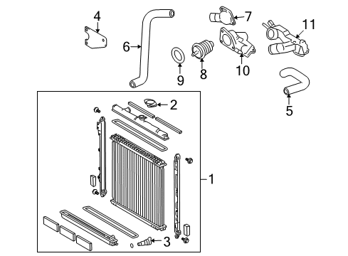 2008 Toyota Sequoia Radiator & Components Diagram 1 - Thumbnail
