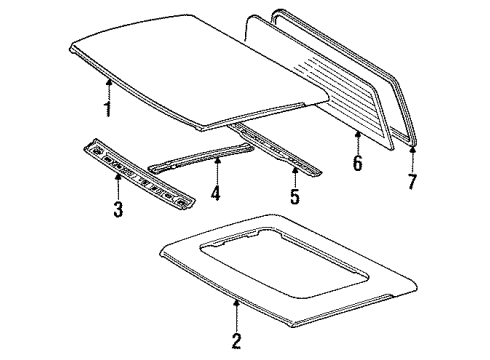 1985 Toyota MR2 Roof & Components Diagram