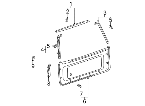 2005 Toyota Sequoia Interior Trim - Lift Gate Diagram