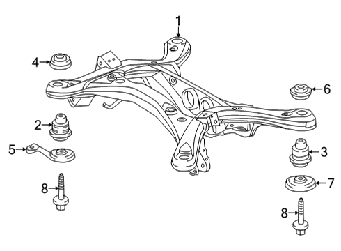 2023 Toyota Highlander Suspension Mounting - Rear Diagram 2 - Thumbnail