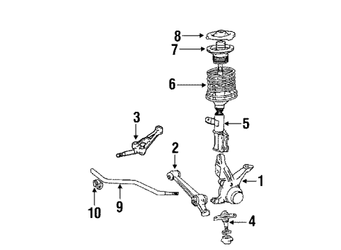 1990 Toyota Camry Spring Upper Insulator Diagram for 48157-32020