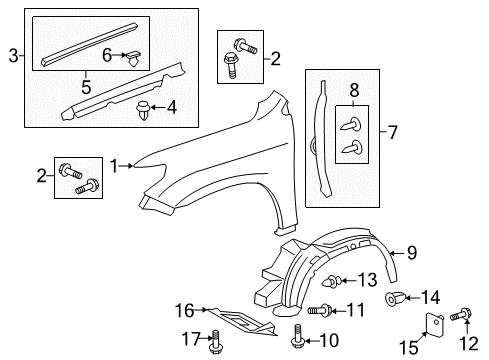 2017 Toyota Land Cruiser Fender & Components Diagram