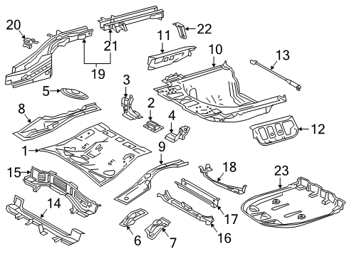 Member Sub-Assembly, Rear Floor Side, Rear Driver Side Diagram for 57604-33030