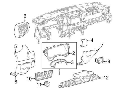 2023 Toyota Sequoia Cluster & Switches, Instrument Panel Diagram 2 - Thumbnail
