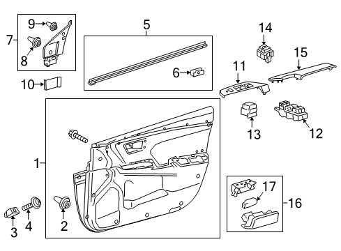 2017 Toyota Camry Mirror Switch, Outer Driver Side Diagram for 84872-02200