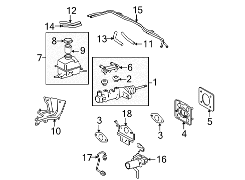 Tube, Brake Master Cylinder Reservoir Diagram for 47235-48110