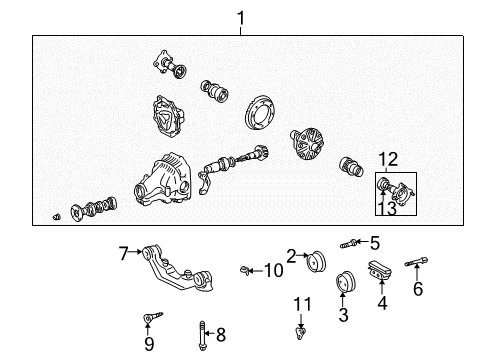 2004 Toyota Highlander Axle & Differential - Rear Diagram