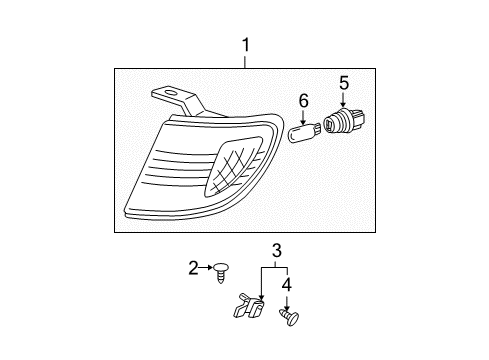 2001 Toyota Tacoma Parking/Marker Lamp, Red, Passenger Side Diagram for 81610-04090-D0