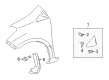 Toyota Yaris Mud Flaps Diagram - 76622-52120